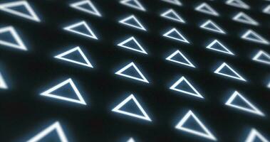 astratto modello di raggiante geometrico triangoli ciclo continuo futuristico hi-tech nero sfondo foto