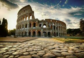 alba al di sopra di colosseo foto