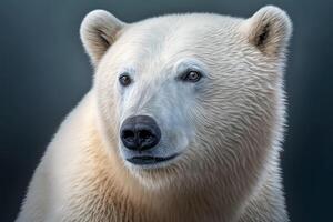 artico orso ritratto su buio sfondo. ai generativo foto