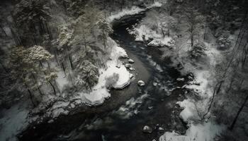 tranquillo scena di maestoso inverno bellezza nel Alberta montagna gamma generato di ai foto