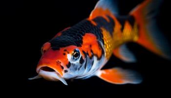 arancia koi carpa nuoto nel stagno acqua generato di ai foto