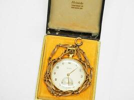 antico d'oro tasca orologio heinicke zurigo olma nel originale scatola foto