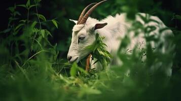 capra foto. eid ul adha concetto. generativo ai foto