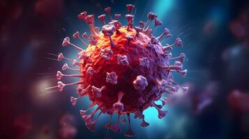 virus vicino su, concetto di scienza e medicinale, creato utilizzando generativo ai tecnologia foto