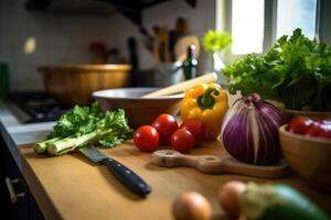 azione foto di dentro cucina vicino su ai generato