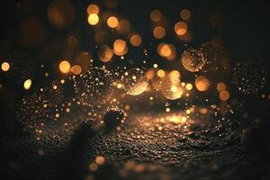 festivo sfondo con sfocato sfondo e bokeh luci, generativo ai foto