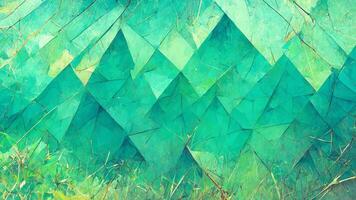 astratto sfondo consistente di triangoli. pendenza verde colore illustrazione generativo ai soddisfare di metà viaggio foto