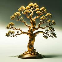 d'oro albero oggetto ai generato foto