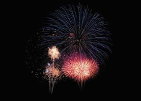 esplosione di fuochi d'artificio colorati festivi astratti foto
