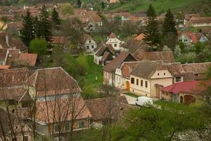 biertan un' molto bellissimo medievale villaggio nel transilvania, Romania. un' storico cittadina nel Romania quello ha conservato il franco e Gotico architettonico stile. viaggio foto. foto