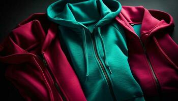 elegante lana giacca con viola Multi colorato design generato di ai foto