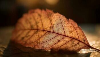 vivace autunno le foglie autunno con grazia, la creazione di un' d'oro foresta pavimento generativo ai foto
