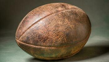 vecchio pelle sfera, un' simbolo di americano gli sport cultura successo generato di ai foto