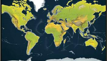 astratto mondo carta geografica illustrazione simboleggia globale attività commerciale e comunicazione generato di ai foto