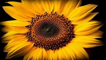 vivace girasole testa, giallo petalo, singolo fiore, bellezza nel natura generato di ai foto