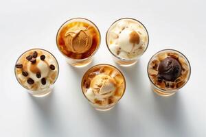 azione foto di collezione un' tazza ghiacciato Affogato superiore Visualizza cibo fotografia generativo ai