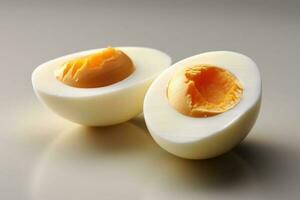 azione foto di morbido Bollire uova professionale cibo fotografia ai generato