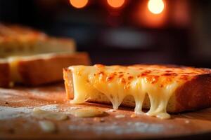 azione foto di pane bianco fetta con formaggio cinematico editoriale cibo fotografia generativo ai