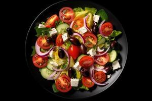 azione foto di greco insalata piatto posare fotografia generativo ai