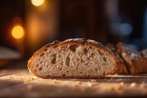 azione foto di pane fetta cinematico editoriale cibo fotografia generativo ai