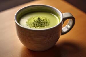 tazza caldo matcha profesional pubblicità cibo fotografia ai generato foto