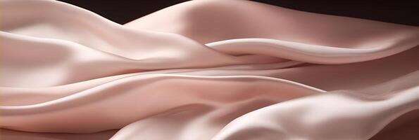 tessuto raso seta drappeggio. struttura di delicato rosa seta come sfondo. ai generato foto