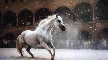 magico nevoso scena a il palio di siena foto