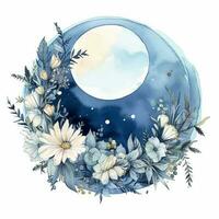 acquerello floreale fiore disegno, acquerello fiore accordi floreale, acquerello fiore disegno, fiore sublimazione floreale clipart, nozze decorazione, boho il giro floreale telaio, ai generato foto