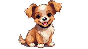 un' carino cane cartone animato vettore icona illustrazione, generato di ai foto