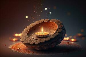 contento Diwali Festival saluto sfondo generato di ai foto