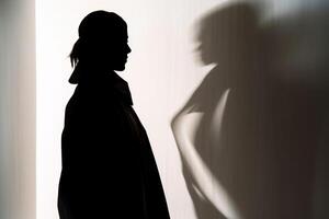 nero silhouette di un' donna generativo ai foto