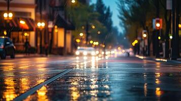 auto sfocato lampada lente sfondo con acqua pioggia generativo ai foto
