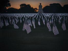 bandiere a il nazionale eroi cimitero, ai generato Immagine foto
