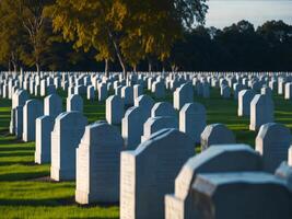 lapide a il nazionale eroi cimitero, ai generato Immagine foto