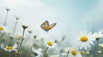 astratto natura primavera sfondo. primavera fiore e la farfalla, creare ai foto