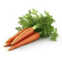 carota verdura con le foglie isolato su bianca sfondo, ritagliare, creare ai foto
