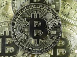 sfondo blockchain simbolo bitcoin foto