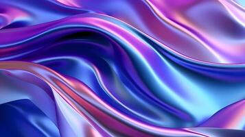 astratto sfondo con liscio Linee nel blu, viola e rosa colori ai generato foto
