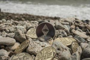 sfondo di criptovaluta ethereum foto