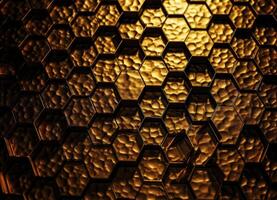buio oro astratto sfondo biologico forme astratto geometrico mosaico modello creato con generativo ai tecnologia foto