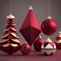 Natale ornamenti, geometrico forme, astratto forme, colore ornamenti. ai generato. foto