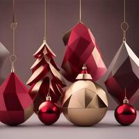 Natale ornamenti, geometrico forme, astratto forme, colore ornamenti. ai generato. foto