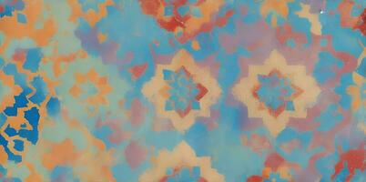 colorato astratto piastrella struttura sfondo. marocchino antico tessile. ai generato foto