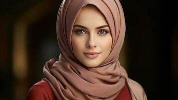 bellissima musulmano donna Sorridi. ai generato foto
