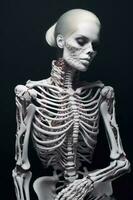 elegante ritratto di femmina scheletro. generativo ai foto