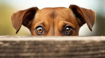 cane sembra su a partire dal bordo. animale domestico ritratto. generativo ai foto