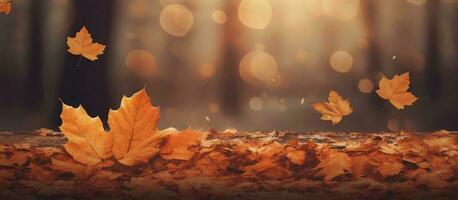 bellissimo autunno le foglie su sfocato sfondo. ai generato foto