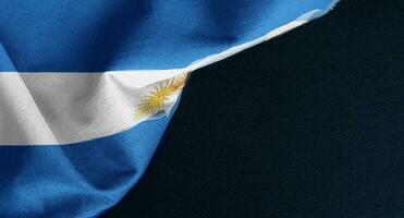 il realistico, tridimensionale ondulato le tende Inserisci profondità e movimento per il argentino nazionale bandiera. il bandiera Caratteristiche il leggero blu e bianca orizzontale strisce quale rappresentare cielo e pace rispetto foto