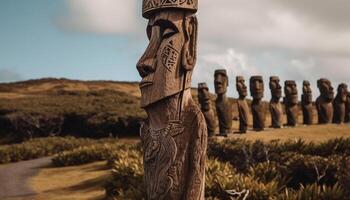 antico scultura simboleggia spiritualità nel indigeno cultura generato di ai foto