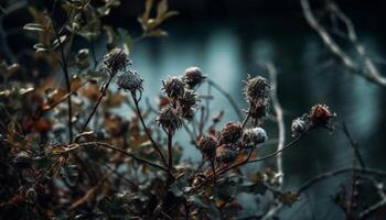 biologico crescita di fiori selvatici nel rurale prato generato di ai foto